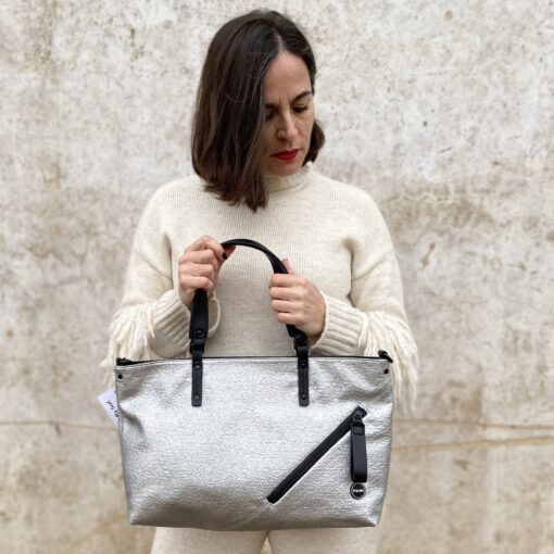 BOLSO TOTE PLATA