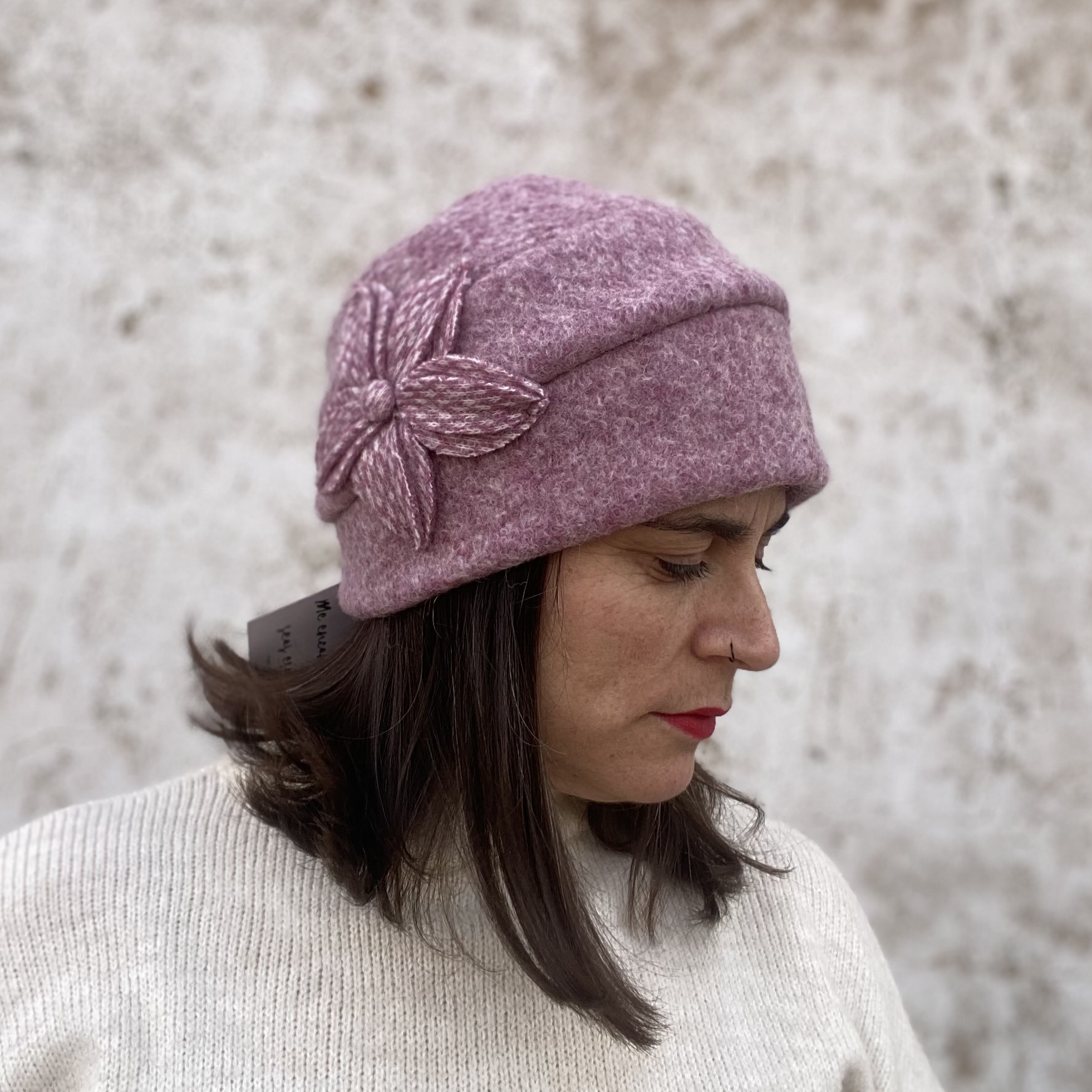 GORRO LANA ROSA
