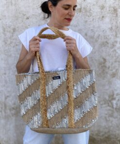 BOLSO YUTE Y PLATA